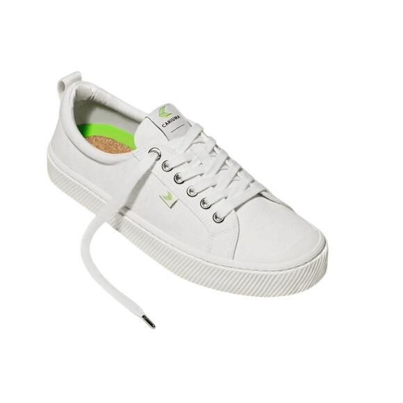 Cariuma Womens OCA Low Sneakers US 7 M EU 38 Off White Canvas NIB - Picture 1 of 13